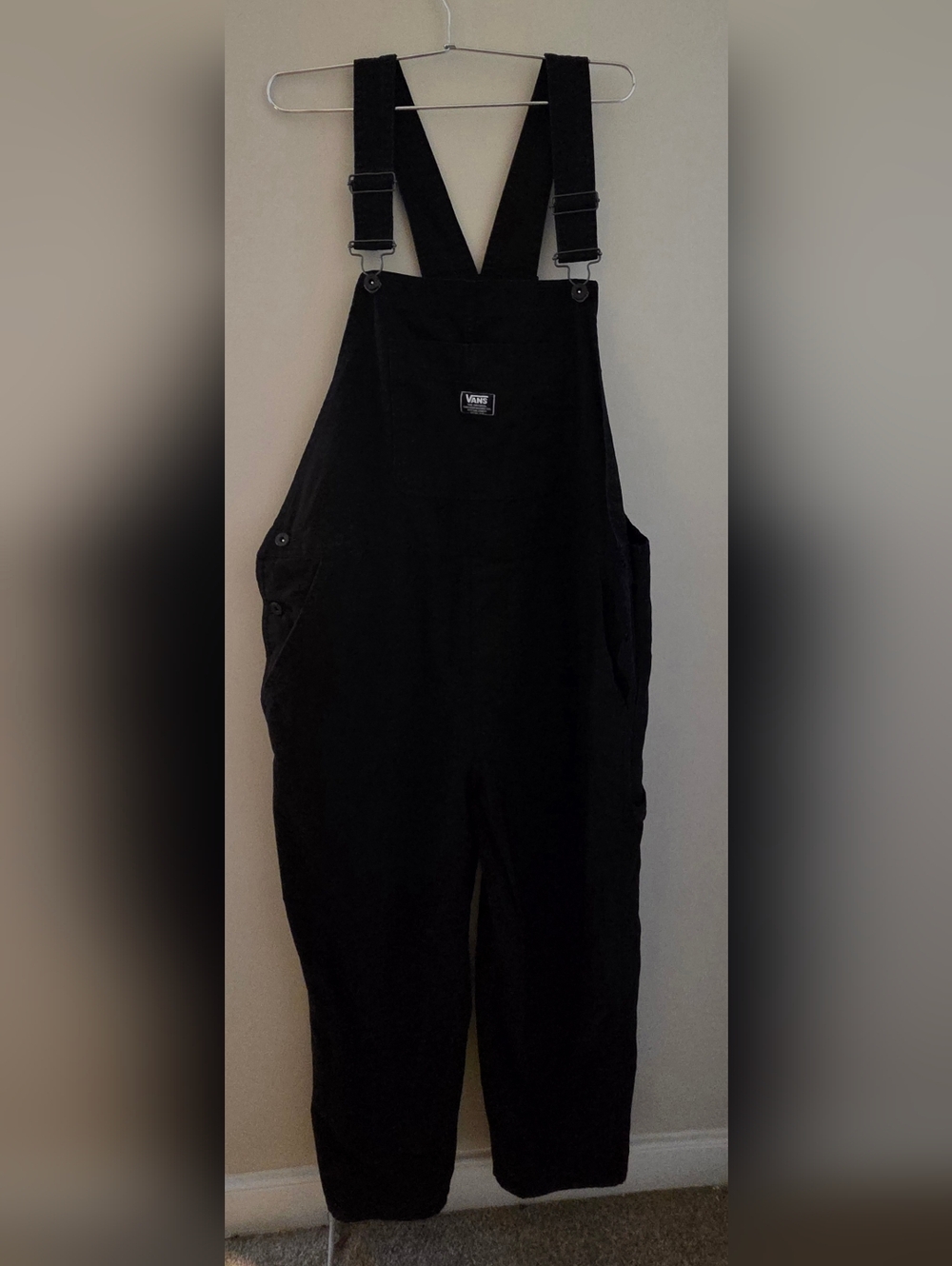 Vans Black Adjustable-Strap Overalls